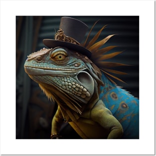 Just an Iguana with a hat Posters and Art